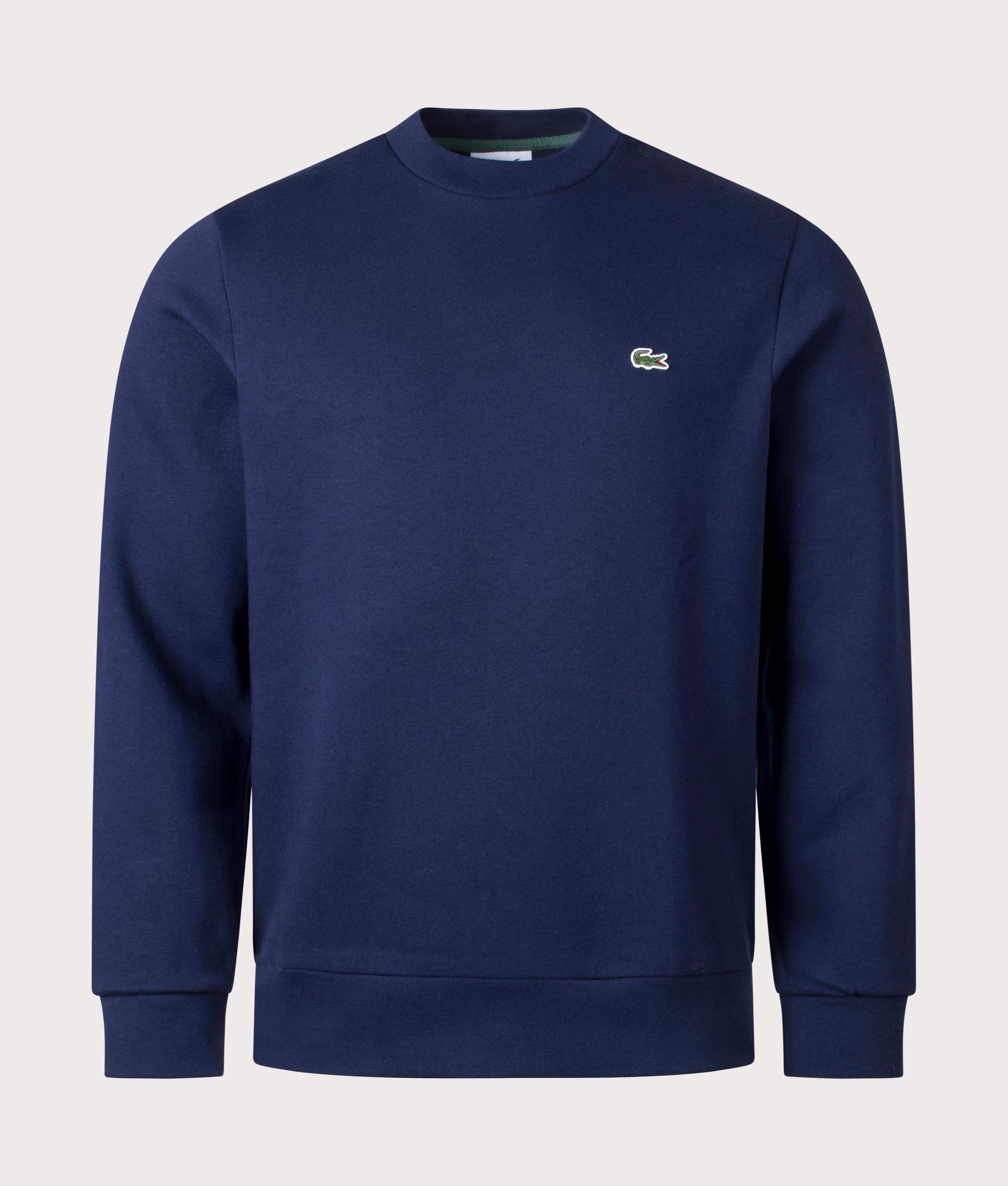 Relaxed Fit Brushed Cotton Sweatshirt in Navy Blue | Lacoste | EQVVS | Front shot