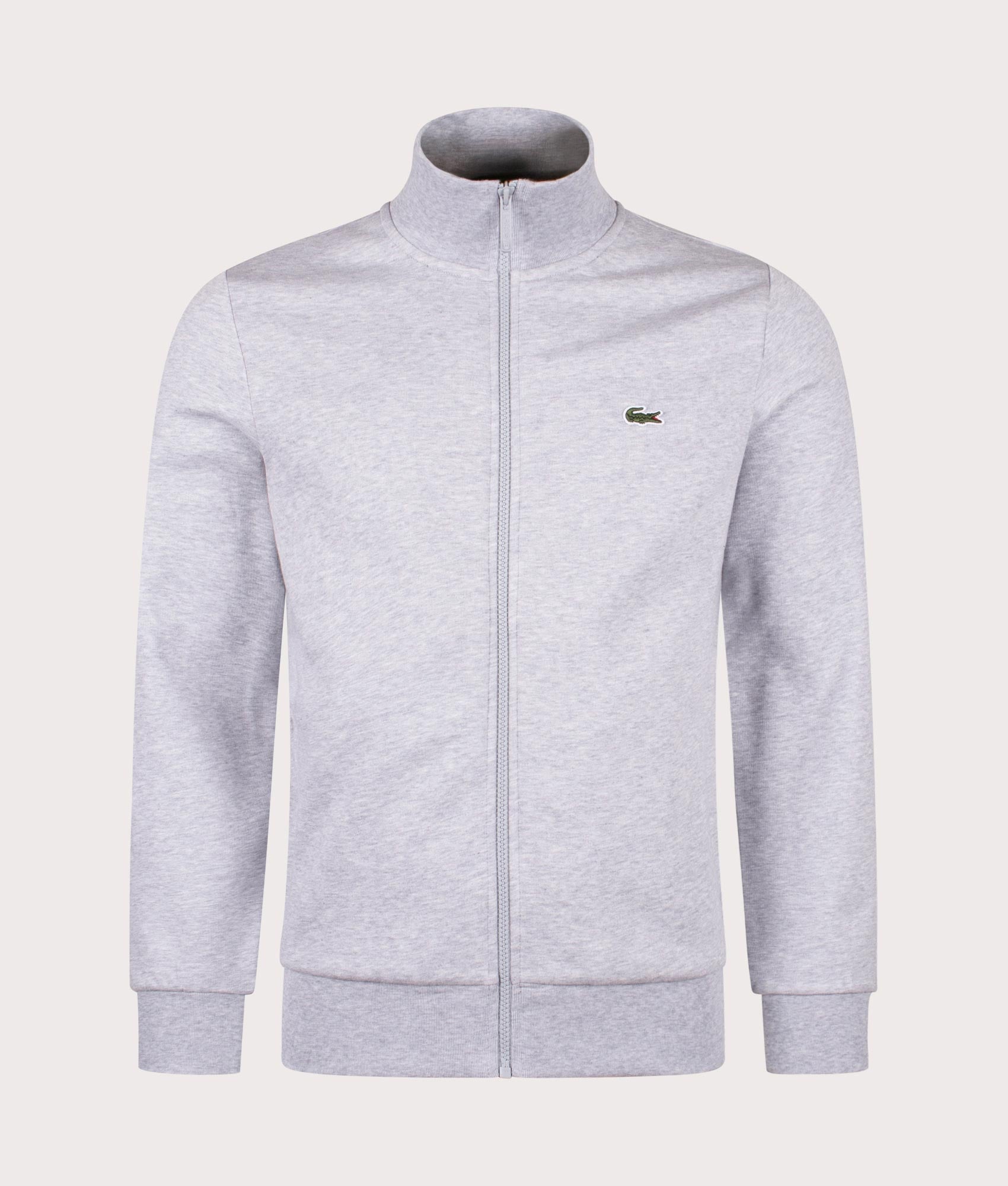 Brushed Fleece Track Top in Silver Chine. Cotton-blend | PS Paul Smith | Shot at EQVVS | Front shot 