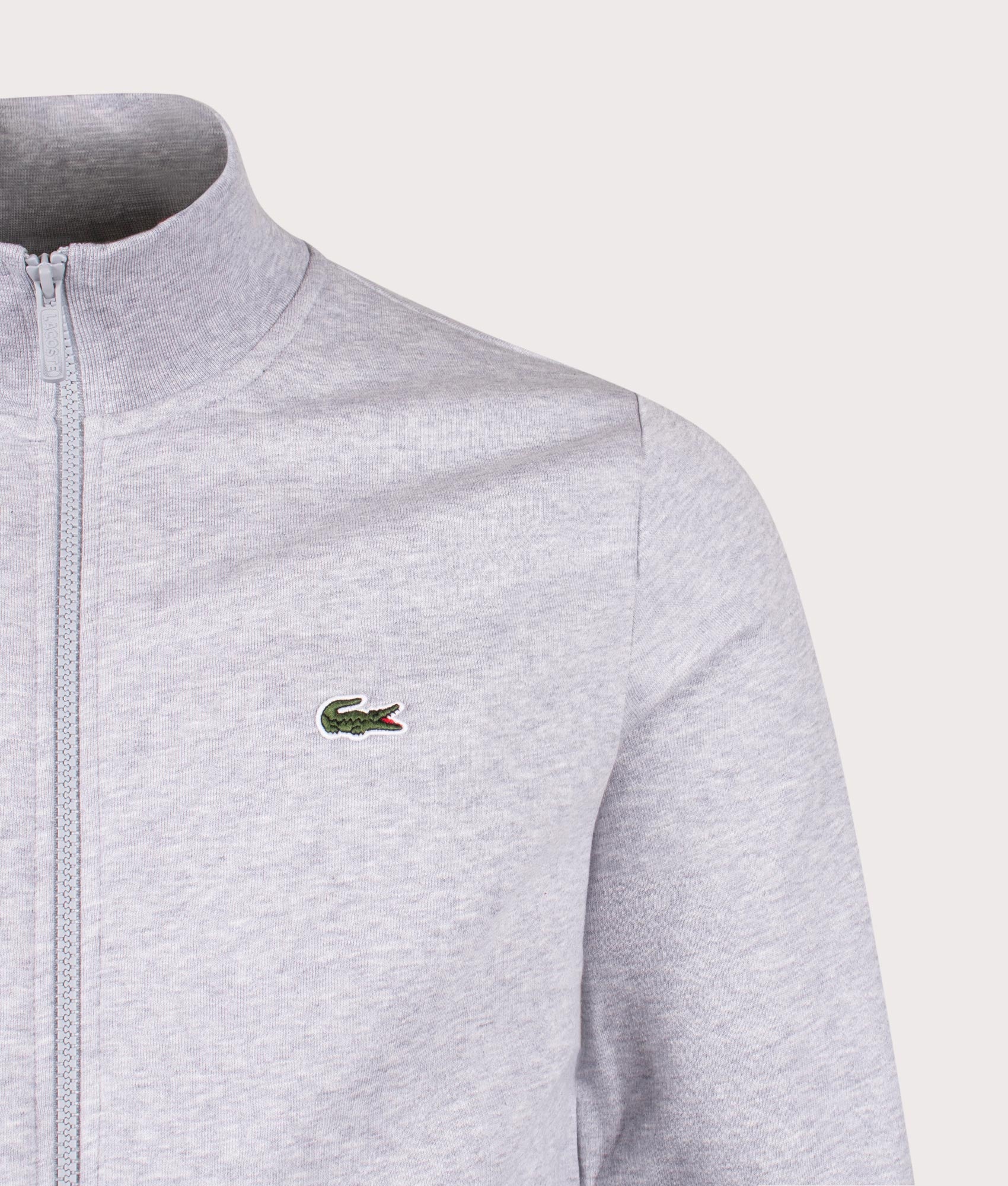 Brushed Fleece Track Top in Silver Chine. Cotton-blend | PS Paul Smith | Shot at EQVVS | Front detail shot 
