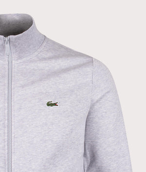 Brushed Fleece Track Top in Silver Chine. Cotton-blend | PS Paul Smith | Shot at EQVVS | Front detail shot 