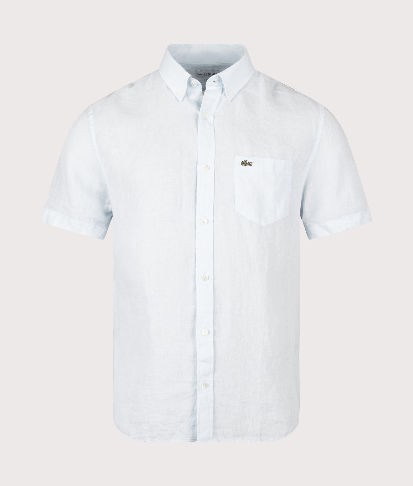 Short Sleeve Linen Shirt in Rill by  Lacoste. Shot by EQVVS. Front shot.