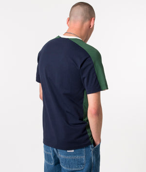Colour-Block-Sports-T-Shirt-Navy-Blue/Green-Flour-Lacoste-EQVVS