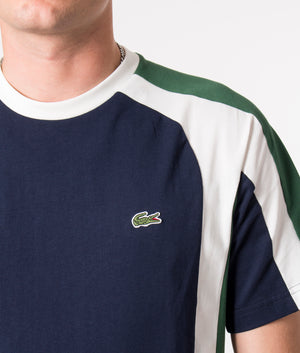 Colour-Block-Sports-T-Shirt-Navy-Blue/Green-Flour-Lacoste-EQVVS