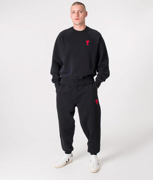 Contrast-ADC-Logo-Sweatshirt-Black/Red-AMI-EQVVS