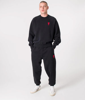 Regular-Fit-Contrast-ADC-Joggers-Black/Red-AMI-EQVVS