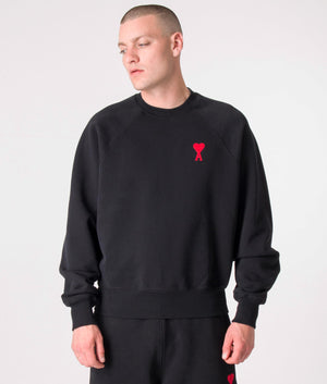 Contrast-ADC-Logo-Sweatshirt-Black/Red-AMI-EQVVS