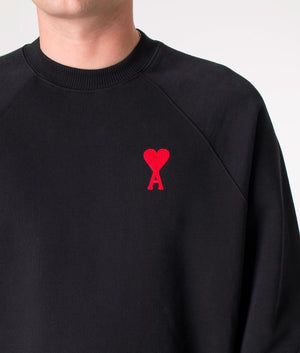 Contrast-ADC-Logo-Sweatshirt-Black/Red-AMI-EQVVS