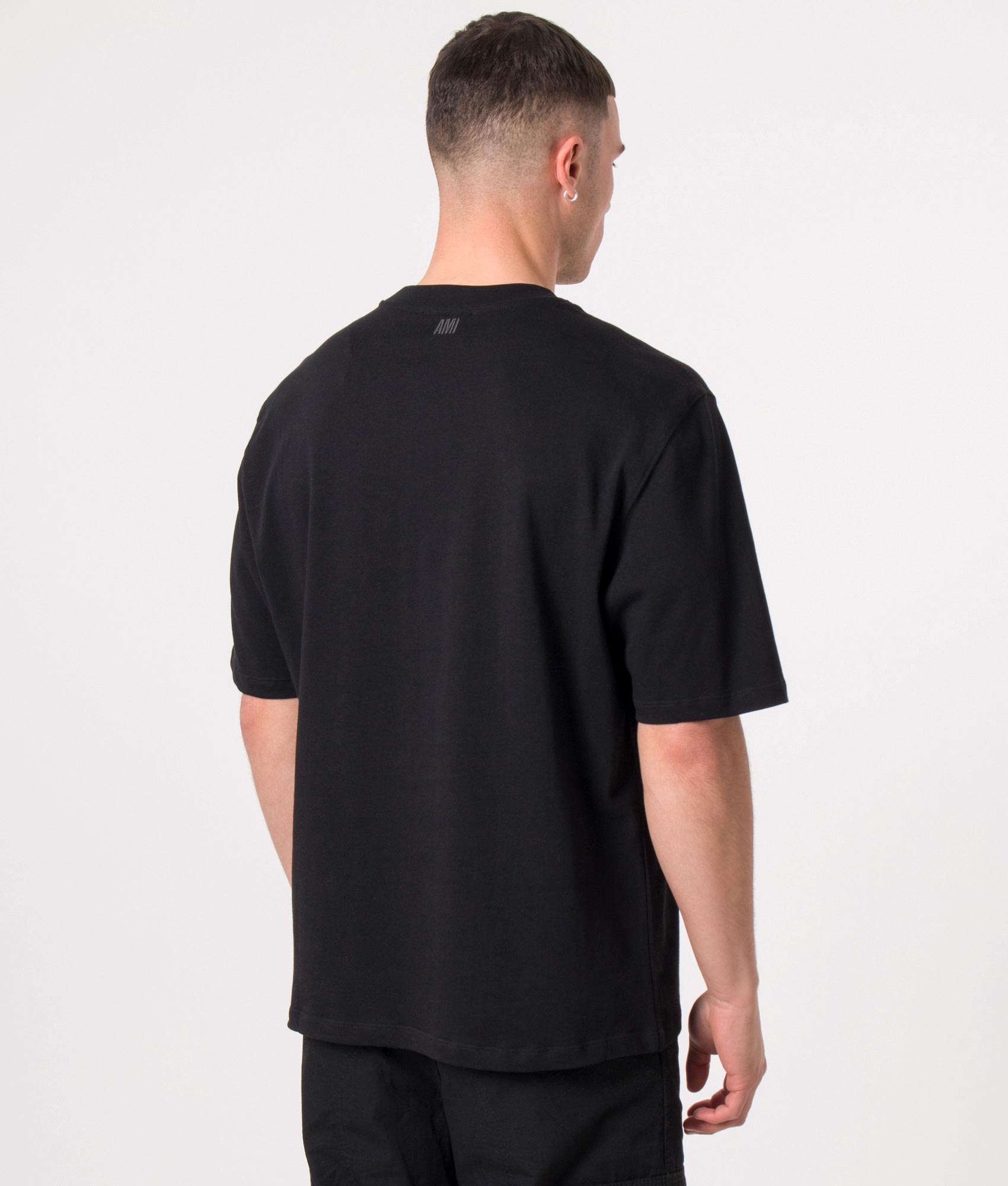 Contrast-Ami-De-Coeur-Logo-T-Shirt-Black/Red-AMI-EQVVS