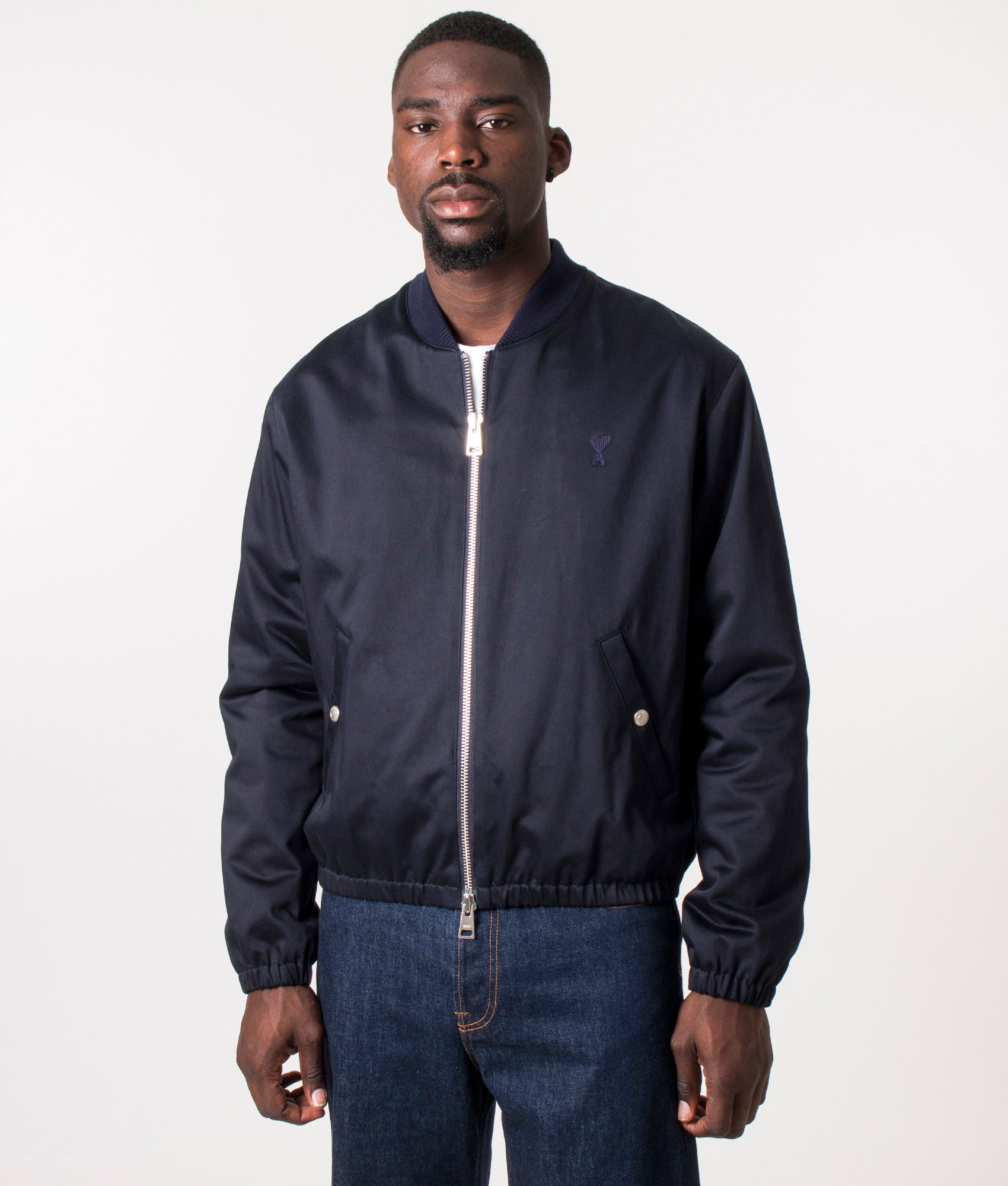 Compact-Cotton-Satin-Bomber-Jacket-Nautic-Blue-AMI-EQVVS