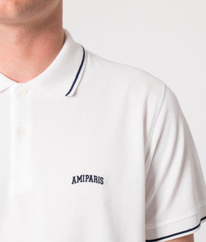 Curved-AMI-Paris-Logo-Polo-Shirt-Natural-White-AMI-EQVVS