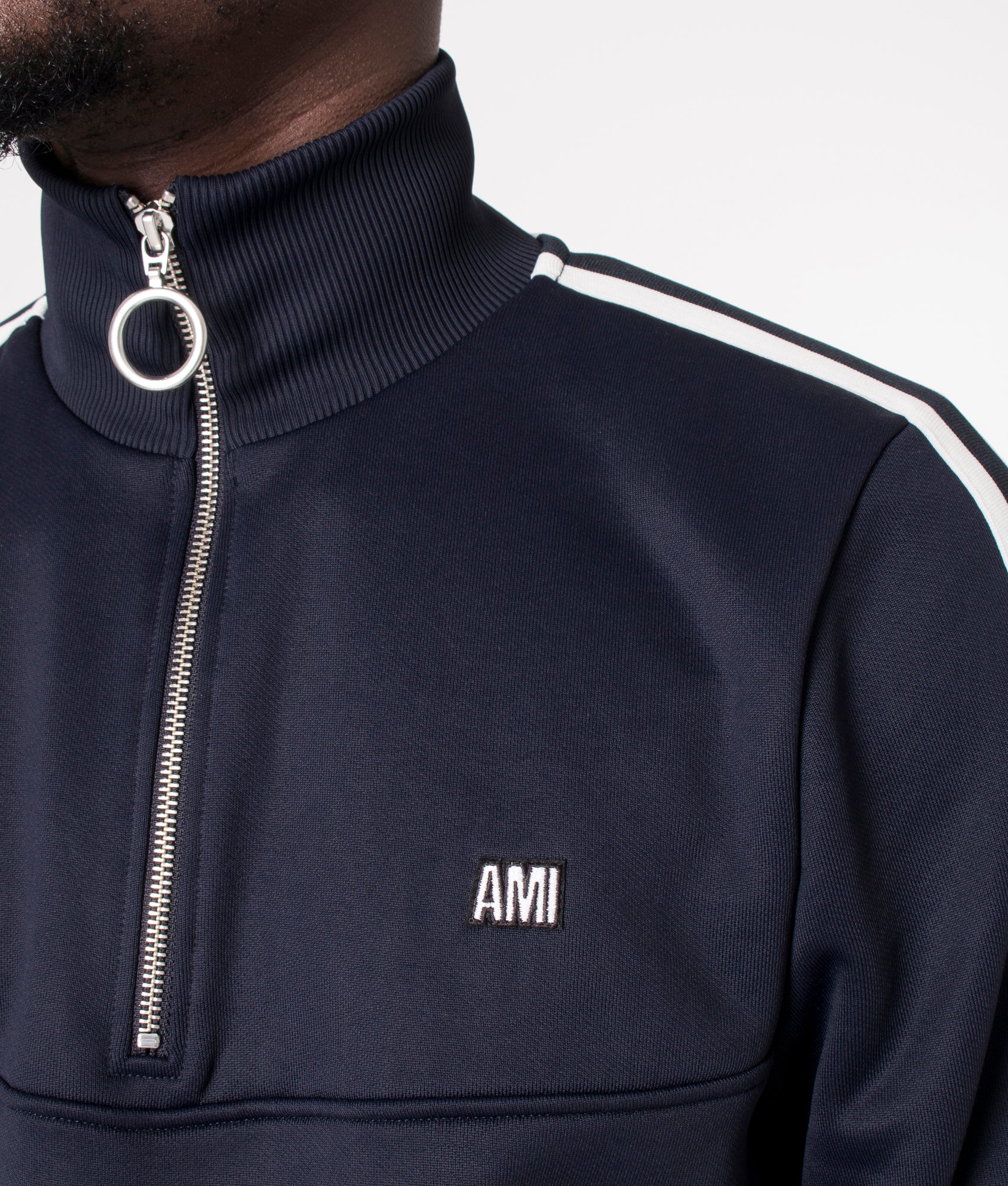 Quarter-Zip-Fly-Track-Top-Nautic-Blue-AMI-EQVVS