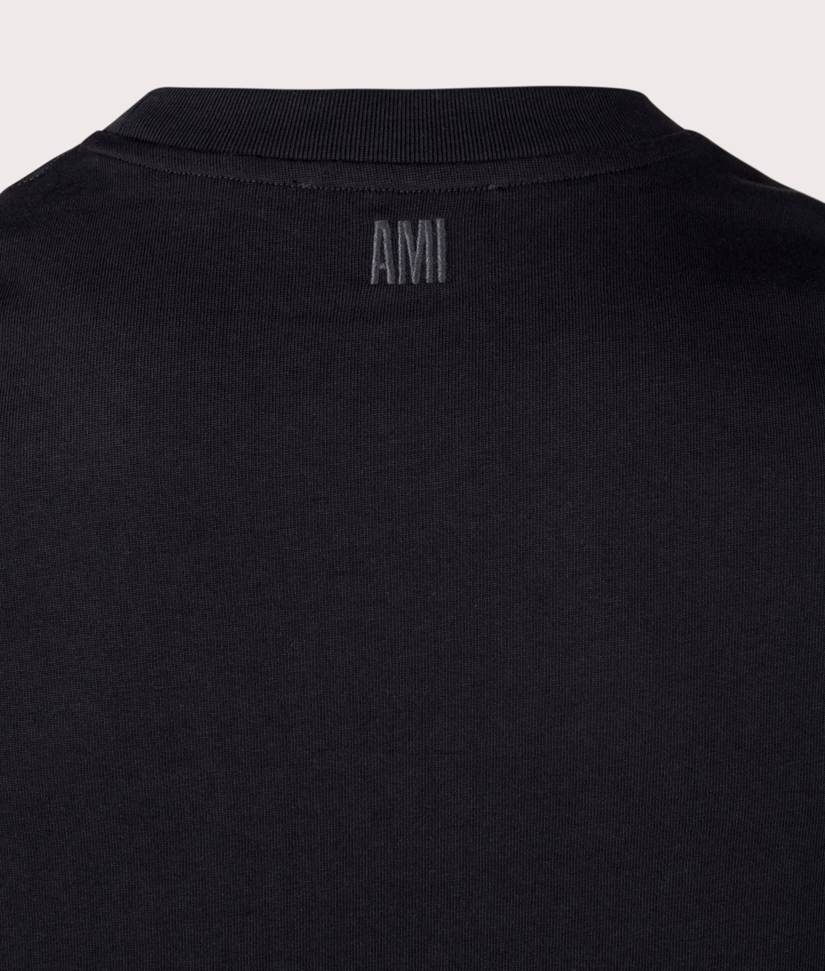 Ami De Coeur Tonal T-Shirt in Black by Ami. EQVVS Shot.
