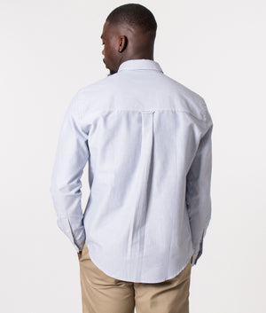 AMI-De-Coeur-Striped-Oxford-Shirt-Nautic-Blue/Natural-White-AMI-EQVVS