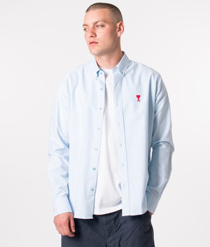 AMI-De-Coeur-Oxford-Shirt-Sky-Blue-AMI-EQVVS