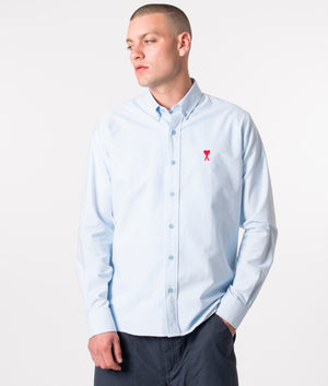 AMI-De-Coeur-Oxford-Shirt-Sky-Blue-AMI-EQVVS
