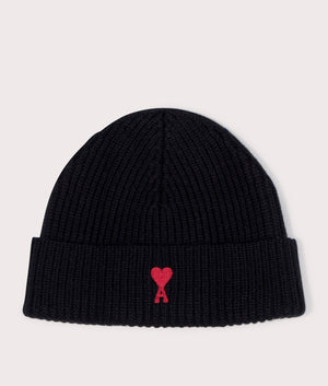 Red-Ami-De-Couer-Beanie-Black-AMI-EQVVS
