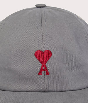 Red-Ami-De-Coeur-Embroidery-Cap-Mineral-Grey'-AMI-EQVVS