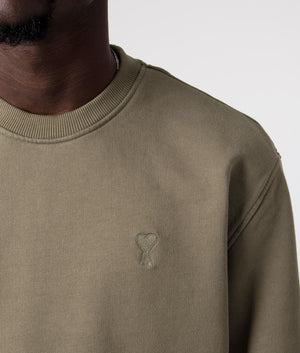 AMI Ami De Coeur Sweatshirt Taupe, EQVVS. Detail Shot. 