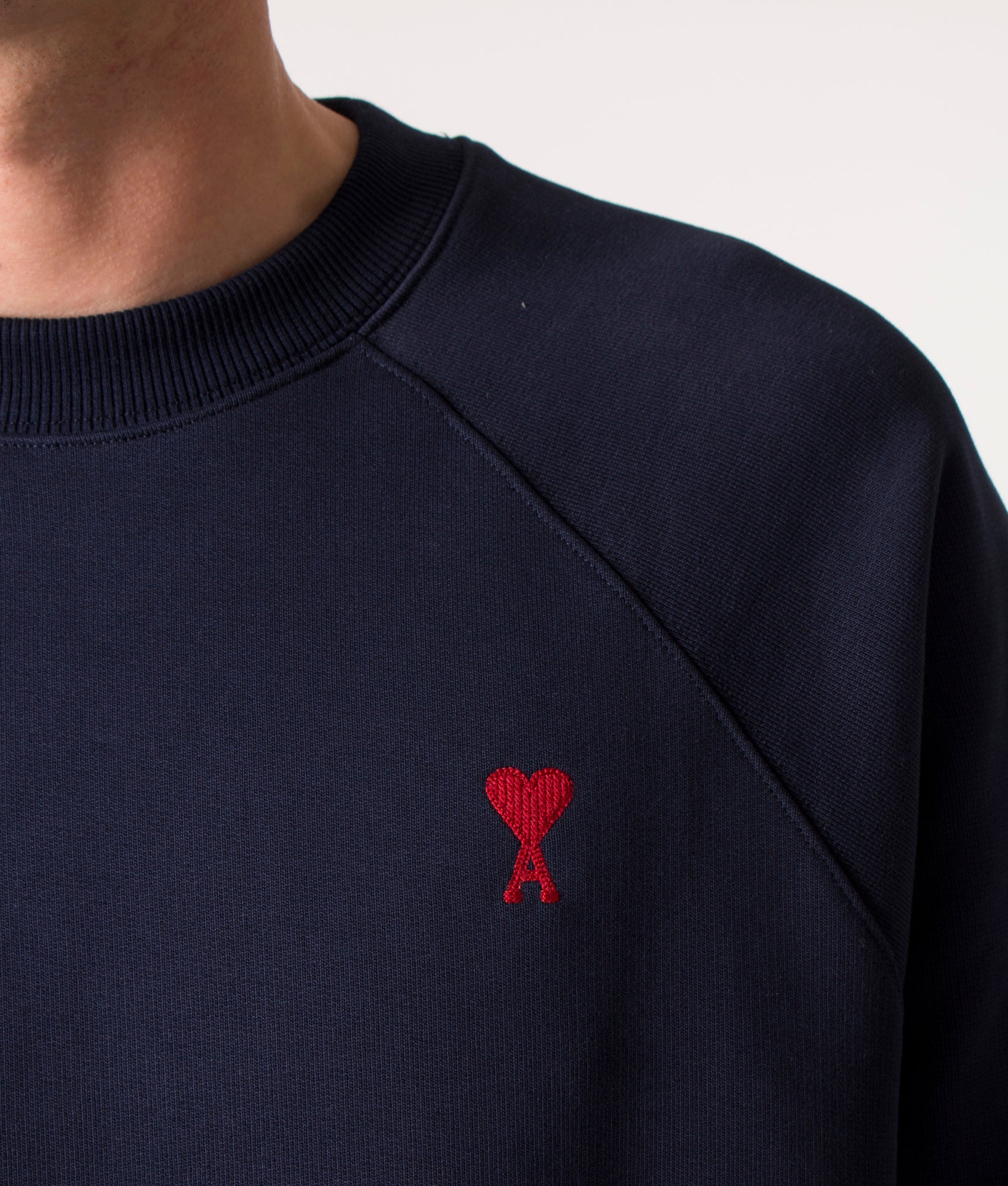 Red-Ami-De-Coeur-Sweatshirt-Night-Blue-AMI-EQVVS