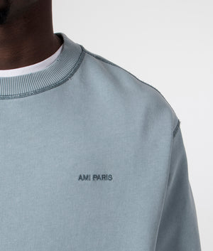 Fade Out Sweatshirt Aquamarine, AMI, EQVVS, Detail Shot