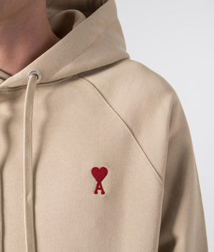 Relaxed-Fit-Red-Ami-De-Coeur-Hoodie-Champagne-AMI-EQVVS