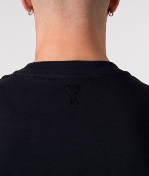 Ami-T-Shirt-Black-AMI-Paris-EQVVS-Detail-Image