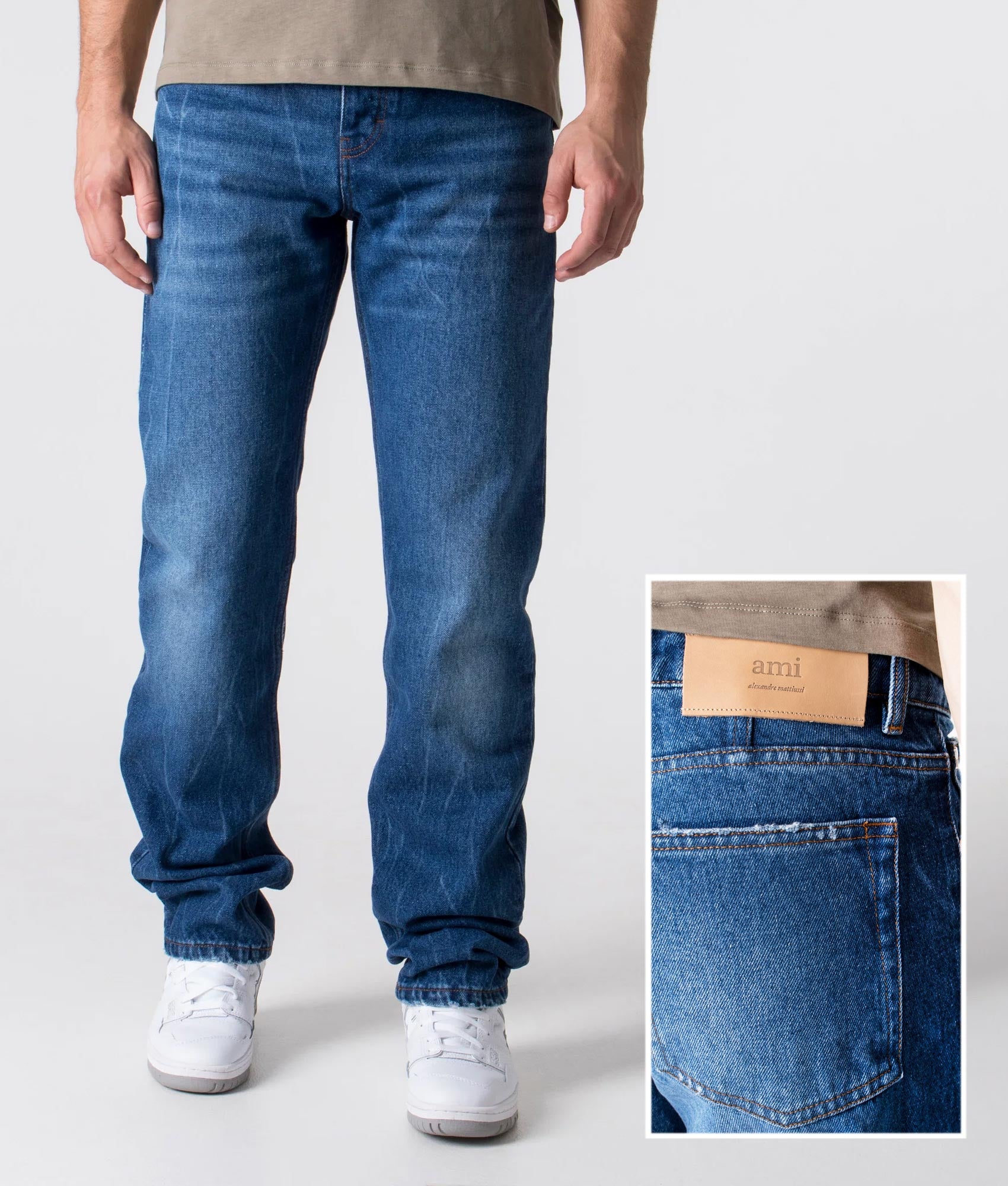Regular-Fit-Denim-Jeans-Used-Blue-AMI-Paris-EQVVS