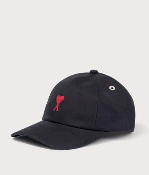 Red-Ami-De-Couer-Embroidery-Cap-AMI-Black-EQVVS