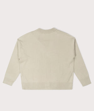 Ami De Coeur Off White Cardigan in Sage/Ecru at EQVVS Menswear. Back shot.