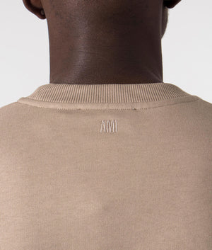 Ami De Coeur Loopback Sweatshirt in Light Taupe. EQVVS Detail Shot.