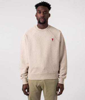 Ami De Coeur Loopback Sweatshirt in Heather Light Beige. EQVVS Front Angle Shot.