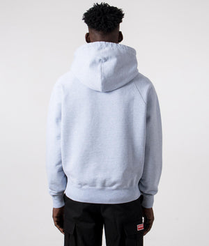 Ami De Coeur Loopback Hoodie in Heather Cashmere Blue by Ami. EQVVS Back Angle Shot.