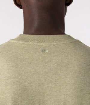 AMI Ami De Coeur T-Shirt Heather Sage EQVVS Reverse Detail 