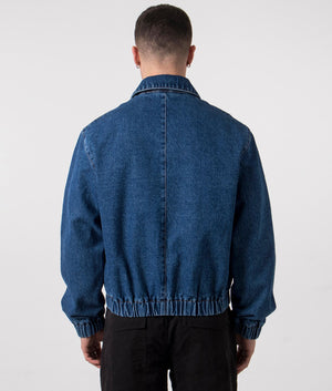 Ami De Coeur Zip Through Jacket in Used Blue. EQVVS Back Angle Shot.