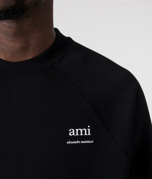 Ami Loopback Sweatshirt in Black. EQVVS Detail Shot.