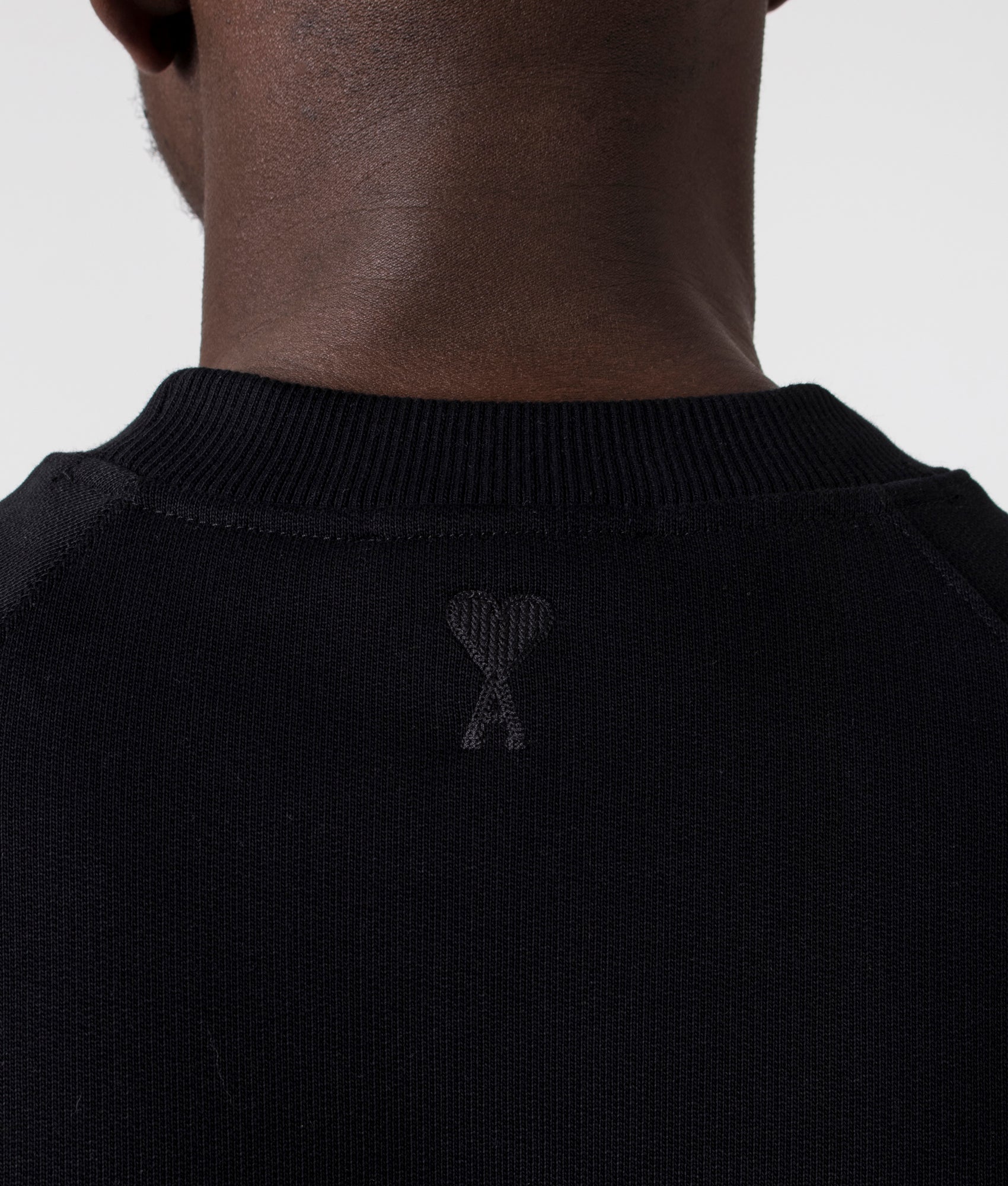 Ami Loopback Sweatshirt in Black. EQVVS Detail Shot.