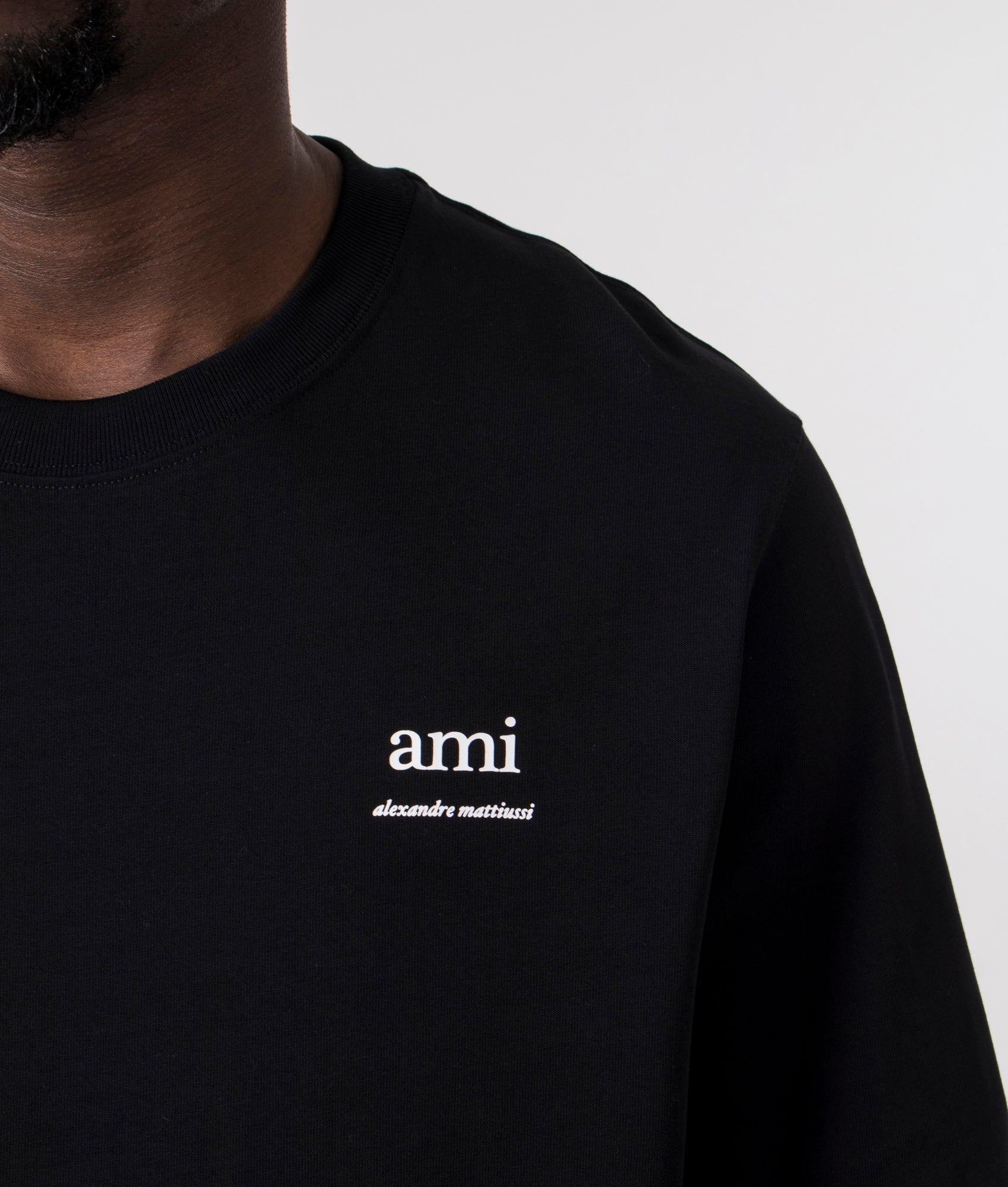 Ami T-Shirt in Black. EQVVS Detail Shot.