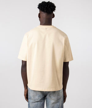 Ami De Coeur T-Shirt in Cream by Ami. EQVVS Back Angle Shot.