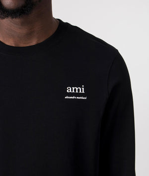 Ami T-Shirt in Black by Ami. EQVVS Detail Shot.