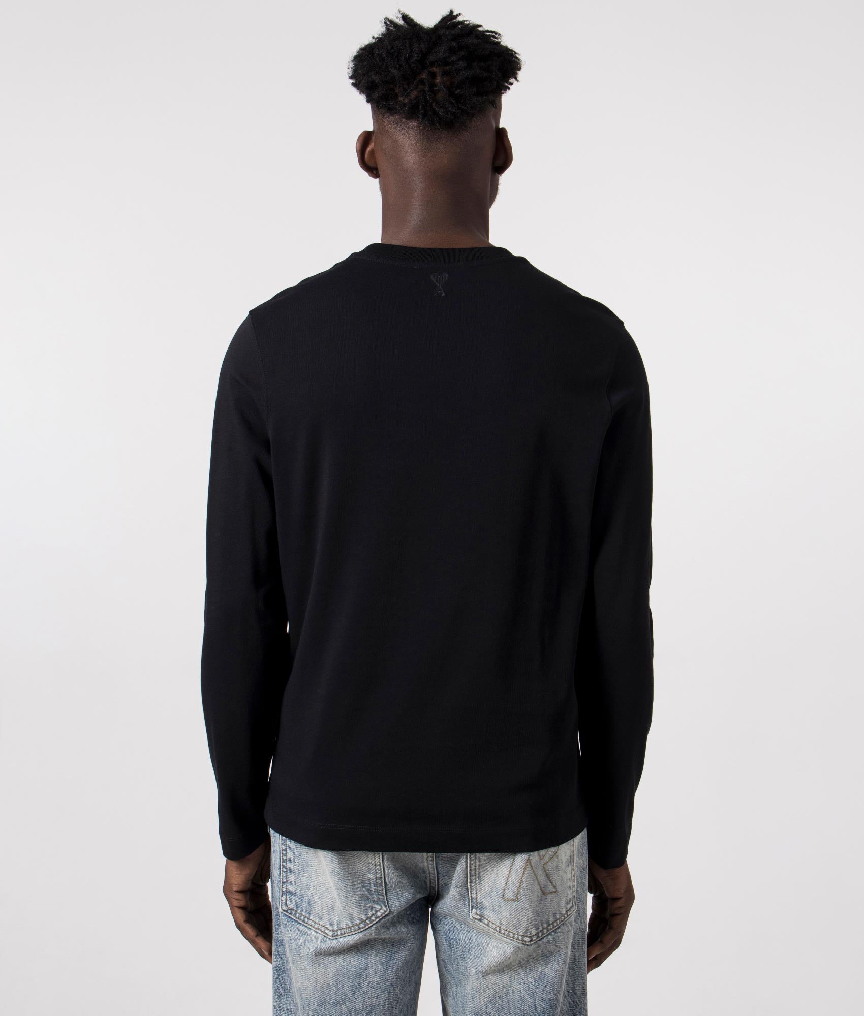 Ami T-Shirt in Black by Ami. EQVVS Back Angle Shot.