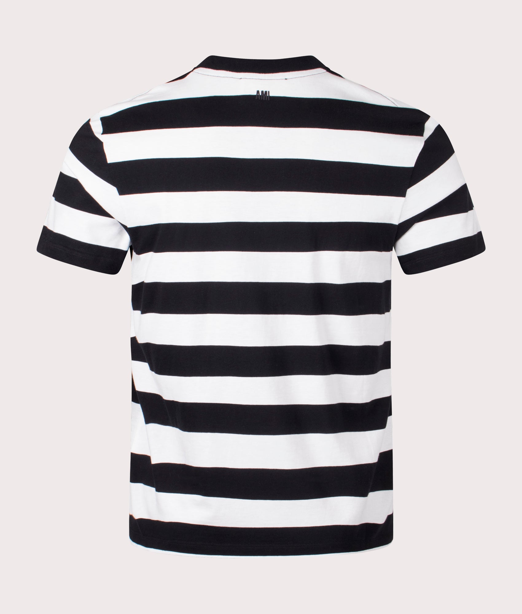 Ami De Coeur T-Shirt in Black and White Stripe by Ami. EQVVS Back Angle Shot.