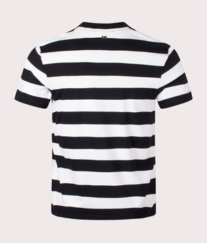 Ami De Coeur T-Shirt in Black and White Stripe by Ami. EQVVS Back Angle Shot.