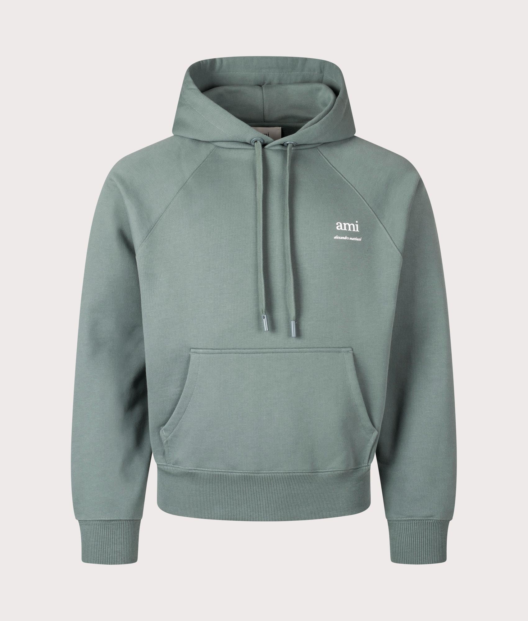 Ami Alexandre Mattiussi Hoodie in Antique Clay. EQVVS Menswear Front Shot. 