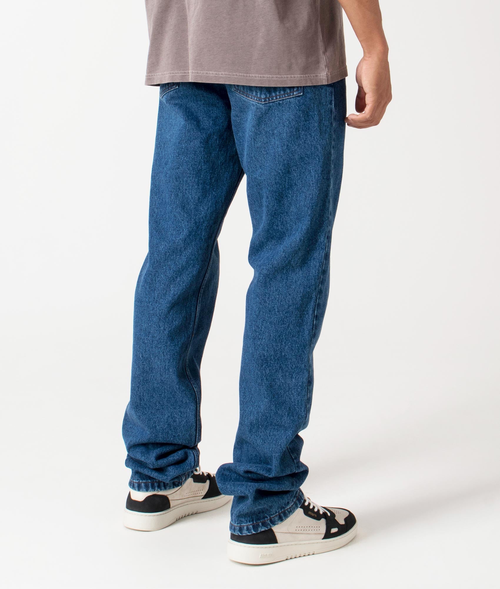 Classic Fit Jeans in Used Blue by Ami. EQVVS Menswear Side Back Model Shot.