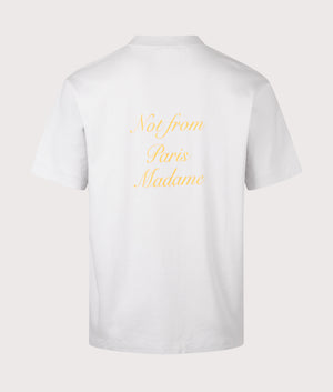 Relaxed Fit Le T-Shirt Slogan Calligraphy in Light Grey | 100% Cotton | Drôle de Monsieur | EQVVS | Back shot 