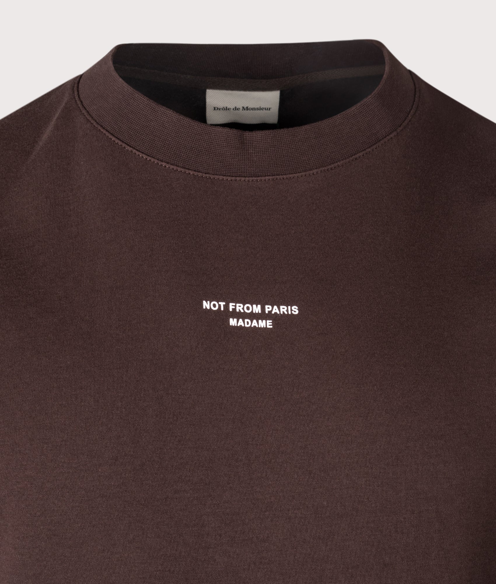 Le T-Shirt Slogan Classique in Dark Green | 100% Cotton | Drôle de Monsieur | EQVVS | Front detail shot 