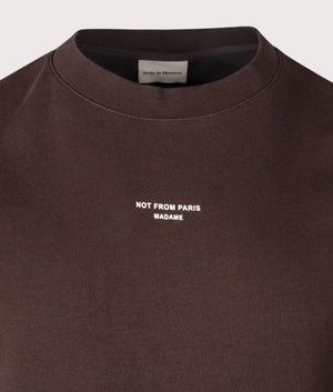 Le T-Shirt Slogan Classique in Dark Green | 100% Cotton | Drôle de Monsieur | EQVVS | Front detail shot 