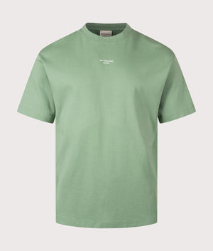 Relaxed Fit Le T-Shirt Slogan Classique in Water Green | 100% Cotton | Drôle de Monsieur | EQVVS | Front shot 