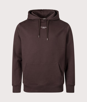 Relaxed Fit Le Hoodie Slogan Classique in Dark Brown | 100% Cotton | Drôle de Monsieur | EQVVS | Front shot 