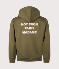 Relaxed Fit Le Hoodie Slogan: KK Kaki 